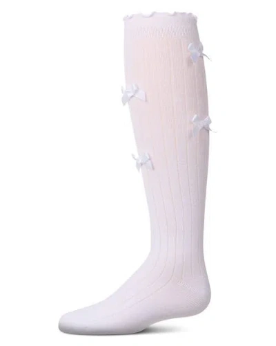 Memoi Kids'  All Over Bow Knee High Socks In Pink