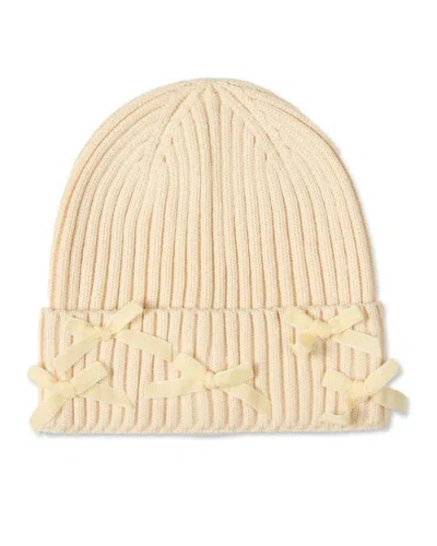 Memoi Babies'  All-over Bows Cuffed Beanie In Neutral