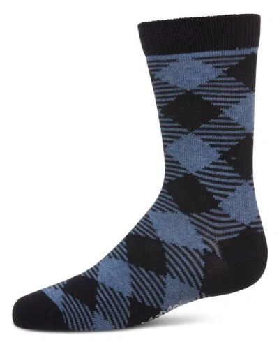 Memoi Kids'  Argyle Fine-gauge Crew Sock In Multi