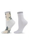 Memoi Assorted 2-pack Ankle Socks In Gray