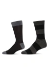 Memoi Assorted 2-pack Crew Socks In Gray-black