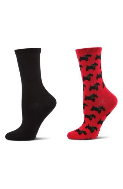 Memoi Assorted 2-pack Crew Socks In Multi