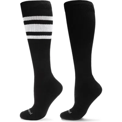 Memoi Assorted 2-pack Knee High Compression Socks In Black