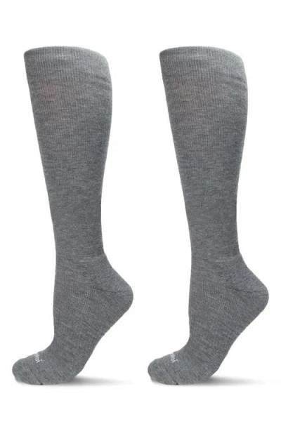 Memoi Assorted 2-pack Merino Wool Blend Knee High Socks In Gray