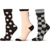 Memoi Assorted 3-pack Crew Socks