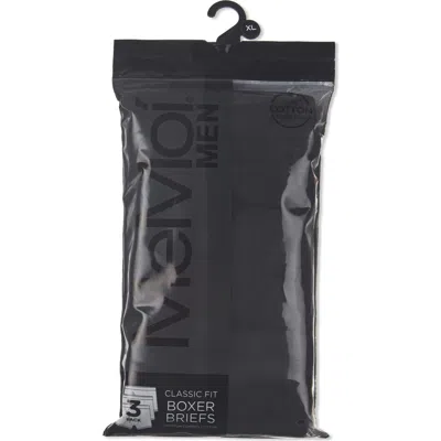 Memoi Assorted 3-pack Cool Stretch Cotton Boxer Briefs In Black