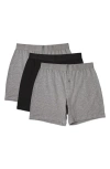 Memoi Assorted 3-pack Cool Stretch Cotton Boxer Shorts In Multi