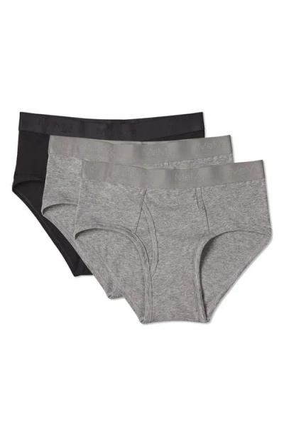 Memoi Assorted 3-pack Cool Stretch Cotton Briefs In Multi