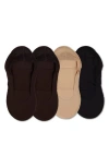 Memoi Assorted 4-pack Cushioned Liner Socks In Multi
