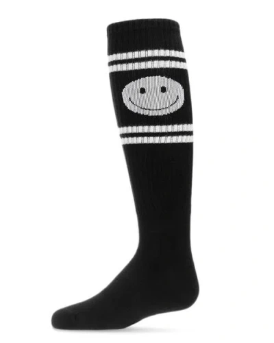 Memoi Kids'  Athletic Smiley Knee High Socks In Black