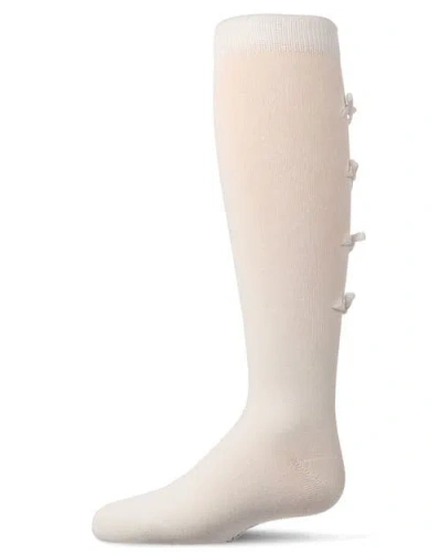 Memoi Kids'  Back Bow Trimmed Knee Sock In Gold