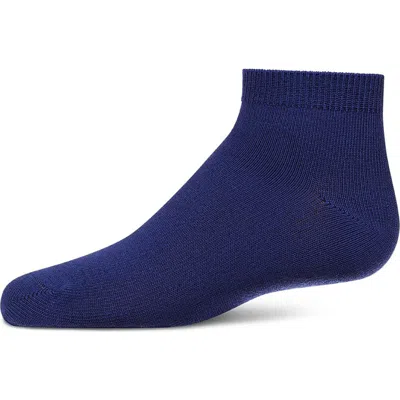 Memoi Babies'  Basic Silky-soft Gauge Ankle Sock In Blue