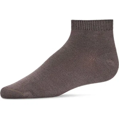 Memoi Babies'  Basic Silky-soft Gauge Ankle Sock In Brown