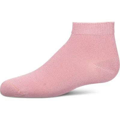 Memoi Babies'  Basic Silky-soft Gauge Ankle Sock In Pink