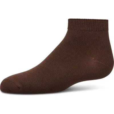 Memoi Basic Silky-soft Gauge Ankle Sock (baby) In Brown
