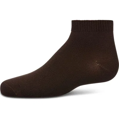 Memoi Kids'  Basic Silky-soft Gauge Ankle Sock In Brown