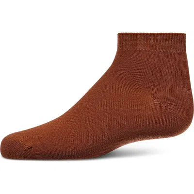 Memoi Kids'  Basic Silky-soft Gauge Ankle Sock In Brown