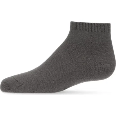 Memoi Kids'  Basic Silky-soft Gauge Ankle Sock In Gray