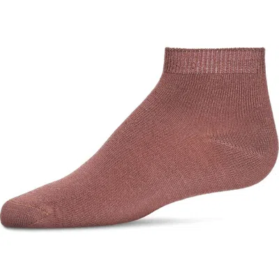 Memoi Kids'  Basic Silky-soft Gauge Ankle Sock In Brown