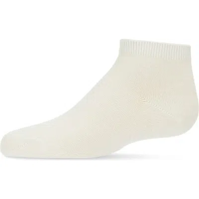 Memoi Kids'  Basic Silky-soft Gauge Ankle Sock In White