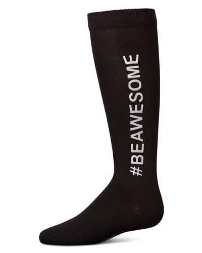 Memoi Kids'  #beawesome Knee High Socks In Black