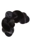 Memoi Beverly Faux Fur Memory Foam Slipper In Black