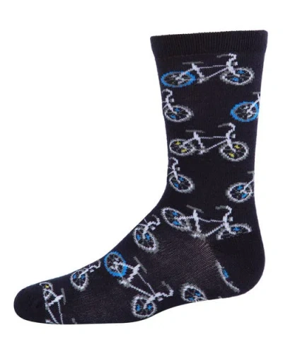 Memoi Kids'  Bicycle-themed Novelty Crew Sock In Black