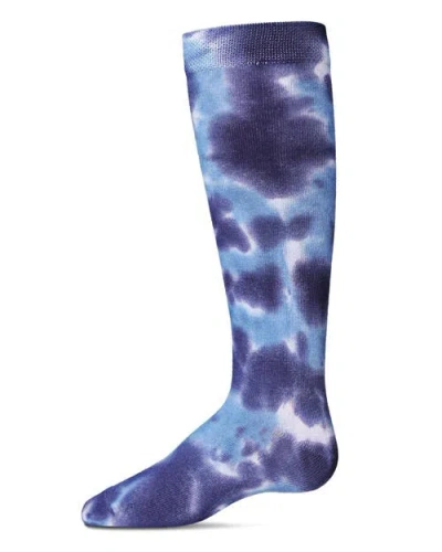 Memoi Kids'  Bleached Tie Dye Knee High Socks In Blue