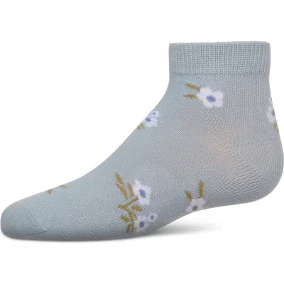 Memoi Babies'  Blissful Bloom Anklet Socks In Blue