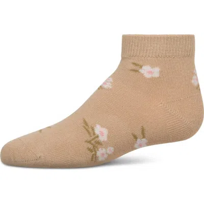 Memoi Babies'  Blissful Bloom Anklet Socks In Brown