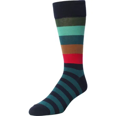 Memoi Kids'  Bold Stripes Fine-gauge Crew Sock In Multi