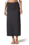 Memoi Bonded Maxi Slip Skirt In Black
