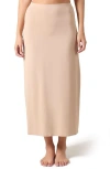 Memoi Bonded Maxi Slip Skirt In Nude