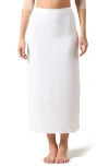 Memoi Bonded Maxi Slip Skirt In White