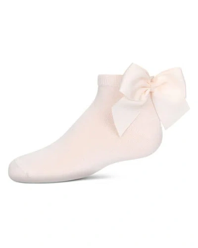 Memoi Kids'  Bow-on-back Anklet Sock In Neutral