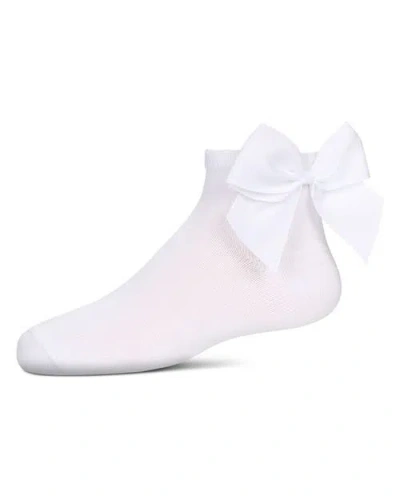 Memoi Babies'  Bow-on-back Anklet Sock In White