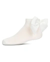 Memoi Kids'  Bow-on-back Anklet Sock In White