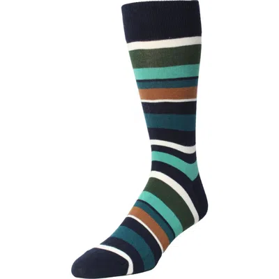 Memoi Kids'  Bright Stripes Ribbed Crew Socks In Multi