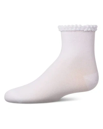 Memoi Kids'  Bubble Stitch Welt Anklet Socks In White