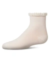 Memoi Kids'  Bubble Stitch Welt Anklet Socks In White