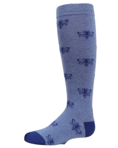Memoi Kids'  Busy Bee Glitter Knee High Socks In Blue