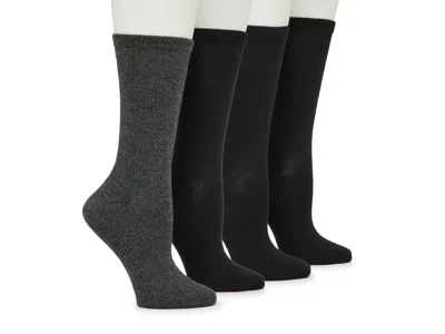 Memoi Buttersoft Crew Socks 4 Pack In Multi