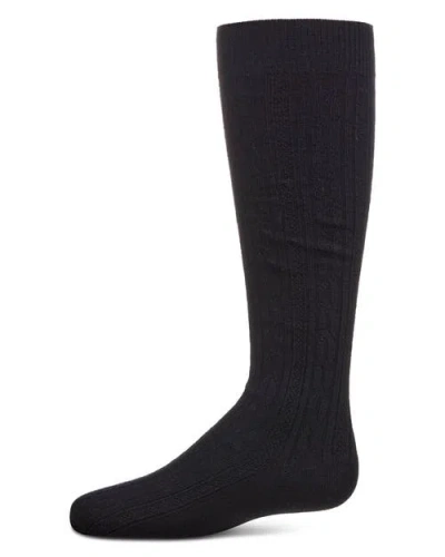Memoi Kids'  Cable Knit Knee High Socks In Black