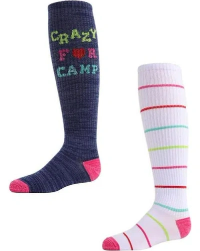 Memoi Kids'  Camp Knee High Socks 2-pack In Blue