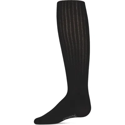Memoi Kids'  Chain Cotton Blend Tights In Black