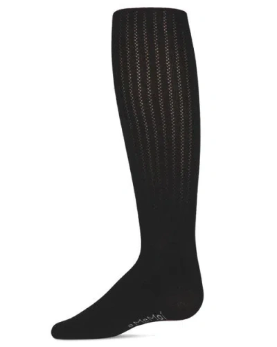 Memoi Kids'  Chain Cotton Blend Tights In Black