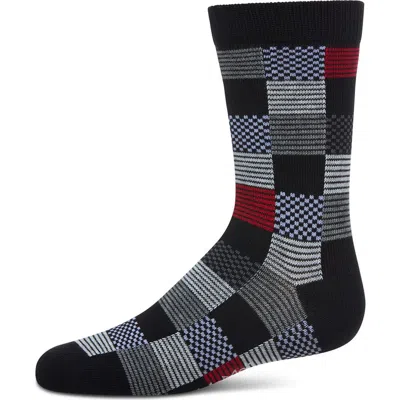 Memoi Kids'  Checkerboard Crew Sock In Multi