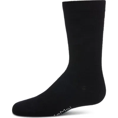 Memoi Kids'  Checkerboard Crew Socks In Black