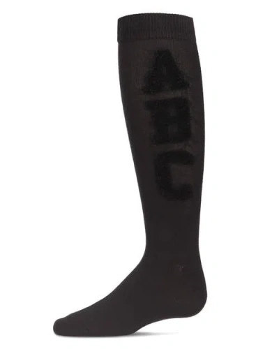 Memoi Kids'  Chenille Abc Knee-high Socks In Black