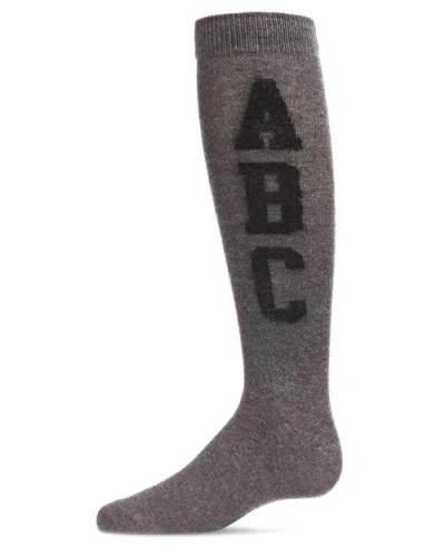Memoi Kids'  Chenille Abc Knee-high Socks In Gray